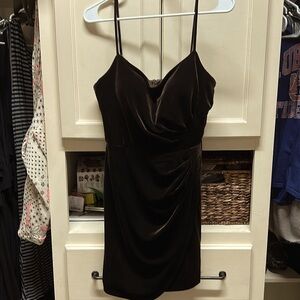 Brown velvet formal dress